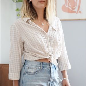 Gingham Blouse (White/Cream)